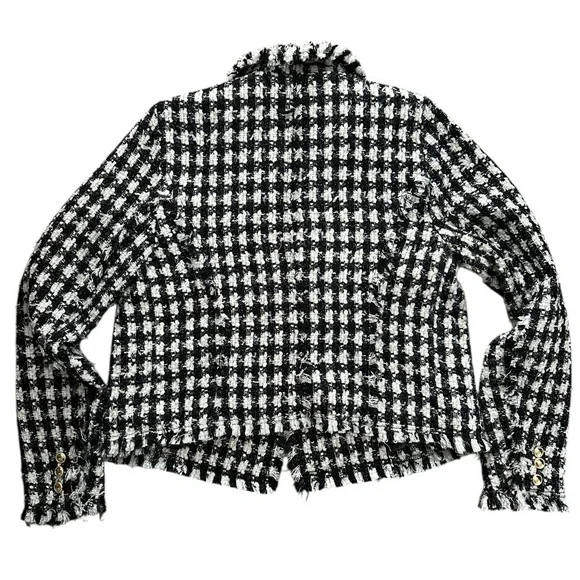House of Harlow 1960 Houndstooth Tweed Blazer - Size Small - Picture 6 of 11